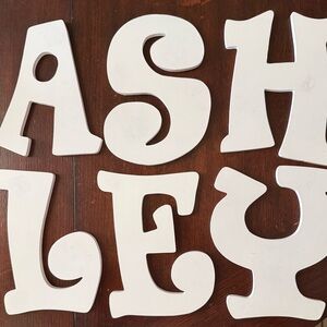 Wooden Decorative Letters - White Curlz Script Set
9”